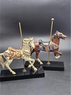 Hamilton Collection 1983 Carousel Horses READ DISPLAYABLE AS-IS Coney Island